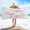 Handdukblomma kolibri Bath Microfiber Travel Beach Handdukar mjuk snabb torr för vuxna yogamatta