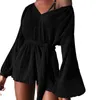 Sexy Rompers V-neck All-match Women Long Sleeves Romper Jumpsuits for Wedding Streetwear Tops L220705