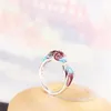 Cluster Rings Sole Memory Colored Drip Glaze Carp Fish Good Luck Original Silver Color Female Resizable Opening SRI588