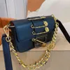 Pin Chain Design Pequeno Quadrado Sacos Mulheres Bolsa Ombro Couro Designer Crossbody Feminino Moda Bolsas 220307