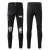 2022 Mode Jeans Kläder Designer Byxor Ljusblå Herr Slim Denim Raka Biker Hole Hip Hop Jeans Herr 28-40