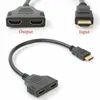 HD HDMI Kablosu 1080P V1.4 2 Çift Bağlantı Noktalı Y Splitter uyumlu Splitter Bir Girişten İki Çıkışa Adaptör Playstation TV Kamera Dönüştürme