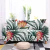 Chair Covers Tropical Plant Floral Elastic Sofa Corner Green Leaves Stretch Couch Cover Sectional Armchair Slipcovers 1/2/3/4 SeatersChair