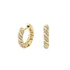 Hoop Huggie Gold Plated 20mm 32mm Band Earrings Paved Sparking Clear Cubic Zirconia For Women Fashion JewelryHoop9683369