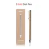 Deli Metal Gel Pen Rollerball Caneta Ballpoint 0.5MM Signing Pens for Office Students Business Stationary Supplies 5 Colors