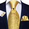 8.5cm Yellow Plaid Paisley 100 Silk Wedding Necktie For Men Fashion Gravatas Mens Business Tie Party