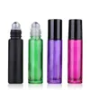 10PCS/lot 10ml Matte Black Glass Roller Perfume Bottle 10cc Roll On Essential Oil Vail