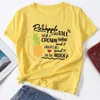 Kadın T-shirt Ananas Olun Tee Stand Uzun Kadın Kısa Kollu Tişörtler Kadınlar İçin Yaz Üstleri Pamuk Grafik Tees Kadın Harajuku Gömlek W220408
