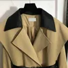 Marca Khaki Long Windbreakers Coats V Nart Belt Designer Trench Coats Jaqueta elegante de inverno
