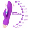 Konijn Double Vibrate G Spot Vibrator 10 Frequentie Clitoris Stimulator Vagina Massager Producten voor volwassenen seksspeeltjes voor vrouwen L220711