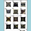 Pillow Case Bedding Supplies Home Textiles Garden Ll Taoup Gold Black Snowflake Merry Christmas Pillowcase Xmas Decor For Dh4Qs