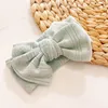 Newborn Cable Knit Bows Headband Baby Large Double Layer Bows Elastic Hair Bands Girls Headwear Infant Head Wraps Bulk