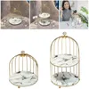 Hooks & Rails Creative Bird Cage Shape Storage Rack Iron Multi-layer Shelf Home Desktop Cosmetic Orgainer Holder DecorHooks