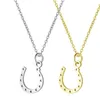 20PSC Gold Silver Horseshoe Halsband Kvinnor Jewelryhorse Hoof Pendant Halsband Hummer CLAP CHAME Halsband1006479