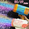 6980 Holes Rocket Bubble Gun Machine Angel LED Kids Automatic Soap Bubbles Blower Maker Toys for Wedding Party Outdoor Games 220707