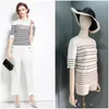 Women's T-Shirt Women Of Tops Stripe Knitted Blouse Leisure Young Girl European Fashion Short Sleeve BlousaWomen's