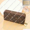 high quality Double zipper Wallets Mens Leather Wallet Holders For Brown flower women Purse Monograms Luxury Purses Cross Body Wal222l