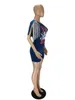 Новые дизайнерские кисточки снимают женщины весенние летняя одежда с короткими рукавами с короткими рукавами с булавками сексуальные наряды с одной кусочкой тошной хип -хоп плей -штук уличной одежды 9224