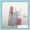 PACKING BELEIDSEN Office School Business Industrial 2,5 ml Frosted Clear Lip Gloss Containers Tube L Lid Balse Borstel Tip Applicator Wand