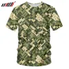 Ujwi grossist sommar t-shirt anpassade klädtillverkare militär kamouflage o nacke tshirt män casual hip hop streetwear 220619