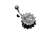 Модная пуговица кольца кольца титановый сталь с пупок с серебряным серебристым серебристым серебристым серебристым покрытием