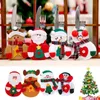 Bordsartiklar Juldekorationer Santa Claus Snowman Reindeer Xmas Cutlery Fork Knife Holder Bag Kitchen Navidad Decorations