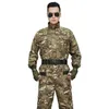 Тренажеры для спортивной одежды мужчины Женские полевые боевые армейские штаны наборы наступают на открытом воздухе тренировки для лагеря охота на воздухопроницаемое камуфляж тактическое однородное костюм