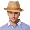 Bérets homme été paille hommes Jazz chapeau Raffie casquette de soleil Gentleman grande taille Fedora 57cm 59cm 61cmbérets