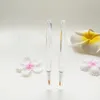 Lip Makeup Brush With Lid Transparent Small Size Lip Brush Yellow Fiber Wool Brush For Professional Lip Beauty