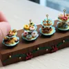 112 Scale Miniature Dollhouse Cake Stand Mini Donuts for Barbies Food Toy OB11 Doll House Kitchen Accessories Toy 220725