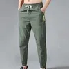 Mens Joggers Casual Pants Men byxor Solid Color Drawstring Summer Ankle Bited Tickets Trousers Men Sportwear Tracksuit Streetwea 220726