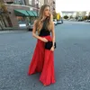 Jupes mode arrivée en mousseline de soie longue rouge pour les femmes pli fermeture éclair Style étage longueur jupe sur mesure 2022 jupes