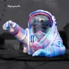 Duże nadmuchiwane LED astronauta karnawałowe dekoracje sceny 6M Figurka Figurka Model powietrza powietrza w połowie długości Spaceman na wydarzenie