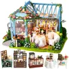 DIY-poppenhuiskit Houten poppenhuis Miniatuurhuismeubelset Casa Muziek Led-speelgoed voor kinderen Verjaardagscadeau A68B