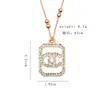 Luxury Designer Double Letter Pendant Necklaces Chain 18K Gold Plated Crysatl Pearl Rhinestone Sweater Necklace for Women Lady Wedding Party Jewerlry Accessories