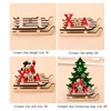 Christmas Decorations Sleigh Santa Snowman Elk Xmas Sledge Ornaments For Home Crafts Wooden Puzzle Gifts