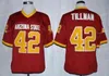 Thr NCAA Beacon Hills # 24 Stilinski Red College Football Jersey Maillots Marrons Chemises S-3XL