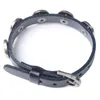 Wojiaer Leather Accessories Men's Silver Leather Wrist Bracelets for Special PRC018