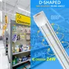 JESLED T8 2FT D Shaped Integrated Led Tube 28W Daylight White 5000K 6000K Cold White Transparent Cover 2Pack Leds Lights Stock in US