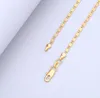 2mm flache Kette Halskette für Männer Hip Hop 18K Gold 925 Sterling Silber Ketten Frauen Mode DIY Schmuck 16-24Zoll