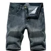 Sommar män denim shorts klassisk svart blå tunn sektion mode slank affärer casual jeans manlig varumärke 220408