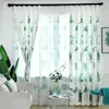 Simple Europe Blackout Printing Cotton Polyester Curtain för sovrum Aloe Husverkningsmönster vardagsrumsstudie Gardin W220421