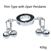 Nxy Cockrings Stainless Steel Testicle Ball Stretcher Penis Scrotum Cbt Restraint Locks Heavy Duty Ring Cockring Metal Balls Pendants 220505