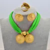 Anniyo DIY Touw Ketting Ethiopische Sieraden Set Goud Kleur Eritrea Etnische Stijl Habesha Hanger Oorbellen Ring #217106 220511