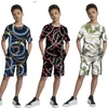 Vintage Printed Mens Summer Two Piece Sets Fashion Casual Short Sleeve T shirts And Outfits Men Hipster Streetwear 220708