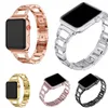 Cinta de diamante de pulseira de aço inoxidável para relógio de maçã 45mm 41mm 44mm 42mm 40mm 38mm bandas de luxo feminino Iwatch Series 7 6 5 4 3 Acessórios de link da banda do relógio