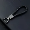 Keychains Top Hand Woven Leather Car KeyChain 360 Degree Rotating Horseshoe Buckle Jewelry Key Rings Holder Bag Gift Chain K3080 Enek22