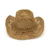 Fashion Hollowed Handmade Cowboy Straw Hat Women Men Summer Outdoor Travel Beach Hats Unisex Solid Western Sunshade Cap CP0192 220525