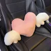 JINSERTA en forme de coeur appui-tête de voiture en peluche amour cou oreiller siège dos oreiller soutien lombaire coussin universel voiture accessoires H220427950765