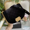 2022Ss Mini Suede Boy Flap Bag High Quality Metal Hardware Chain Shoulder Strap French Designer Crossbody Bag Quilted Diamond